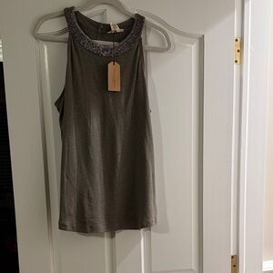 Christian Siriano Sleeveless Top with Embellished Neckline NWT